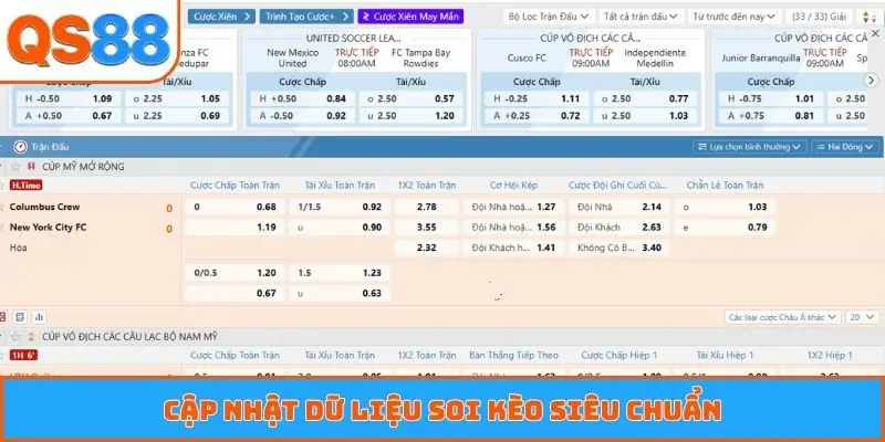 Cập nhật dữ liệu soi kèo siêu chuẩn