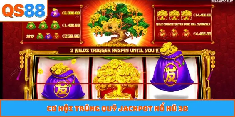 Cơ hội trúng quỹ Jackpot nổ hũ 3D