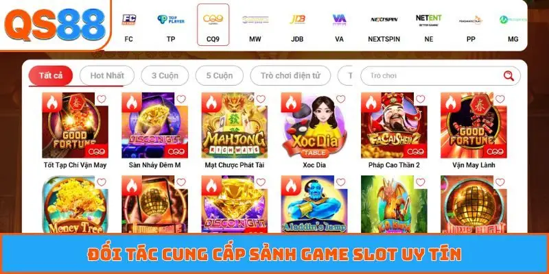 Đối tác cung cấp sảnh game slot uy tín