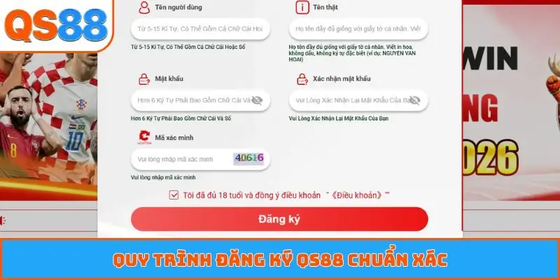 Quy trình đăng ký QS88 chuẩn xác