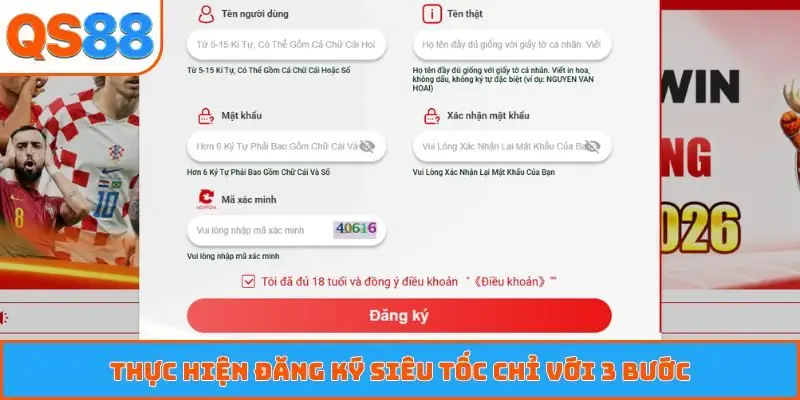Thực hiện đăng ký siêu tốc chỉ với 3 bước