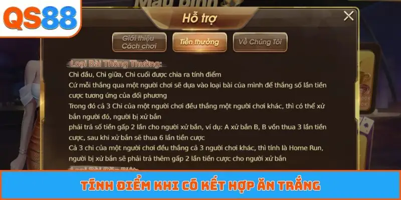 Tính điểm khi có kết hợp ăn trắng